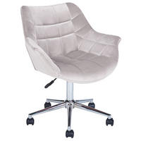 BÜROSTUHL Samtstoff Grau Labelle - Grau, Textil/Metall (62/83/62cm) - Beliani