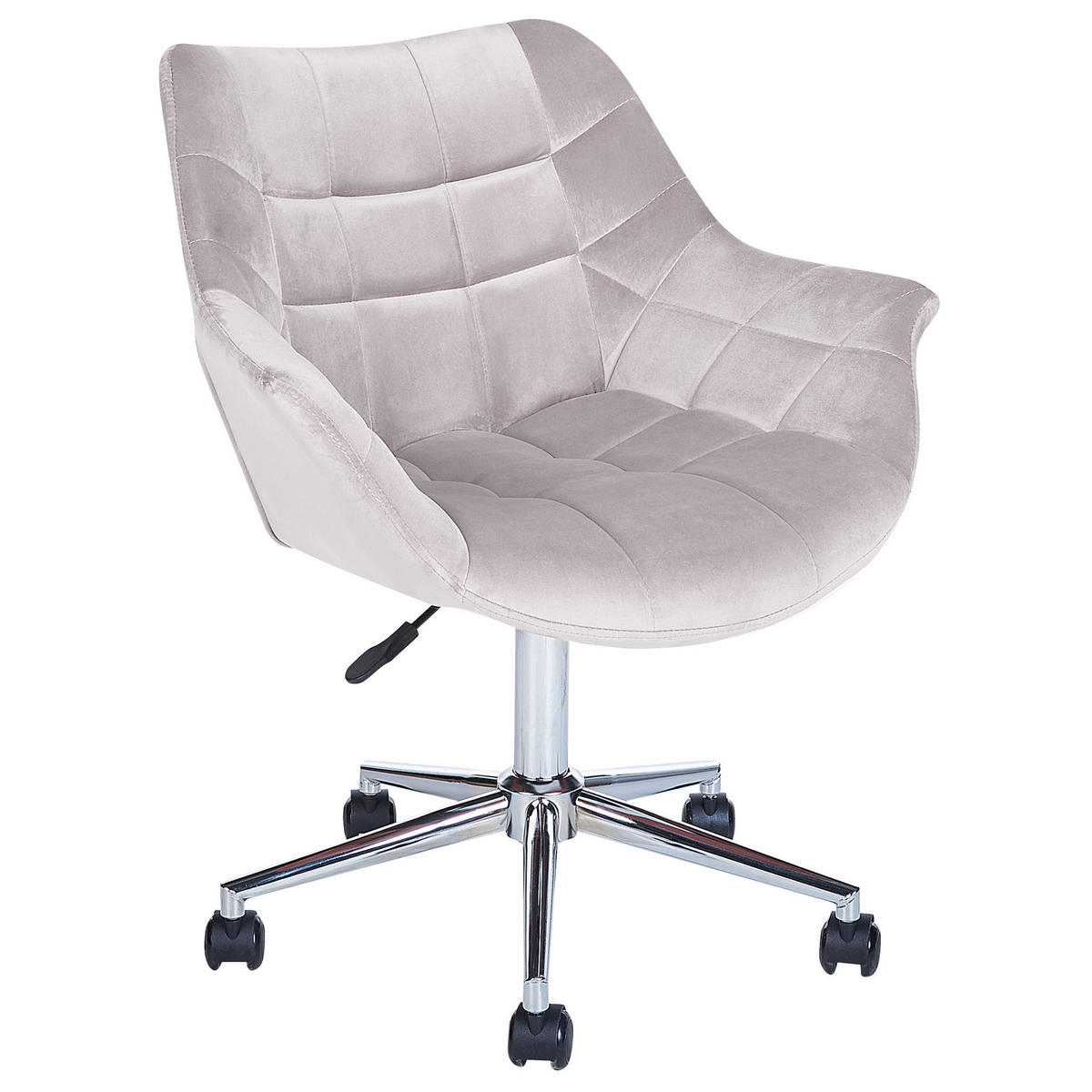 BÜROSTUHL Samtstoff Grau Labelle - Grau, Textil/Metall (62/83/62cm) - Beliani