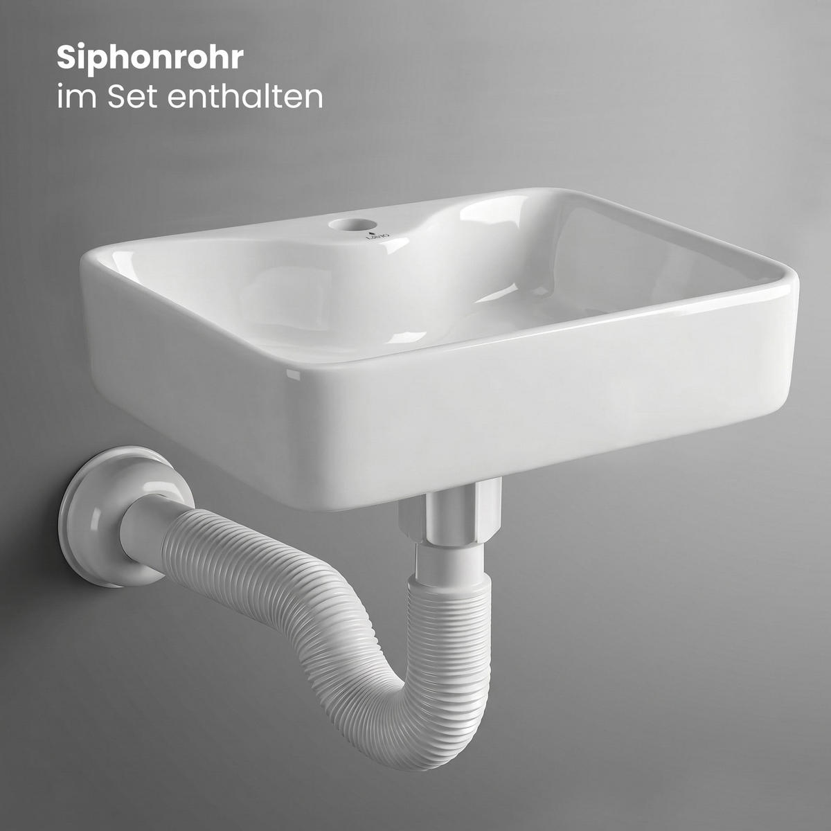 AUFSATZWASCHBECKEN AURA 47 cm Weiß - Weiß, Keramik (47/14/37.5cm) - Akord