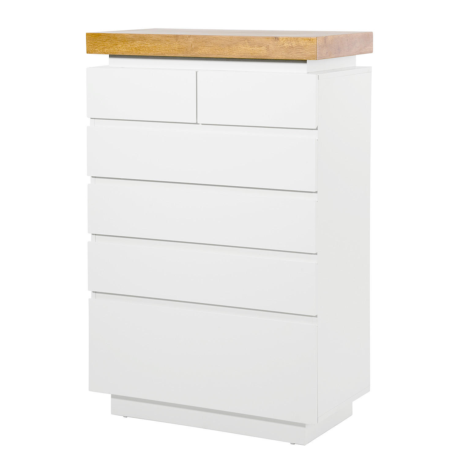 KOMMODE - Inkl. Beleuchtung - Eichefarben/Weiß, Holzwerkstoff (73/113/40cm) - home24