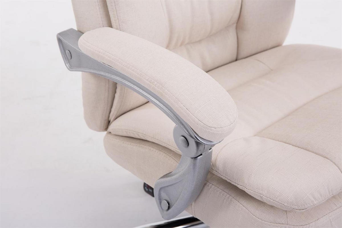CHEFSESSEL Stoff Creme - Chromfarben/Creme, Textil/Metall (67/112/67cm) - CLP