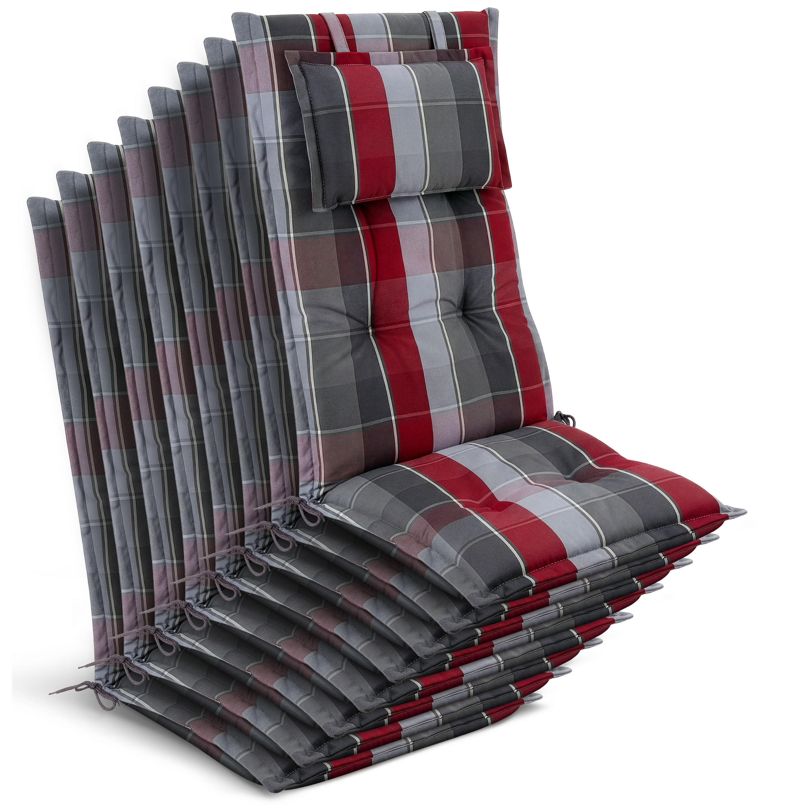 HOCHLEHNER Highlux HL 120x52x7cm Grau-Rot-Hellblau-Kariert (8tlg) - Hellblau, Textil (52/120cm) - Beautissu 
