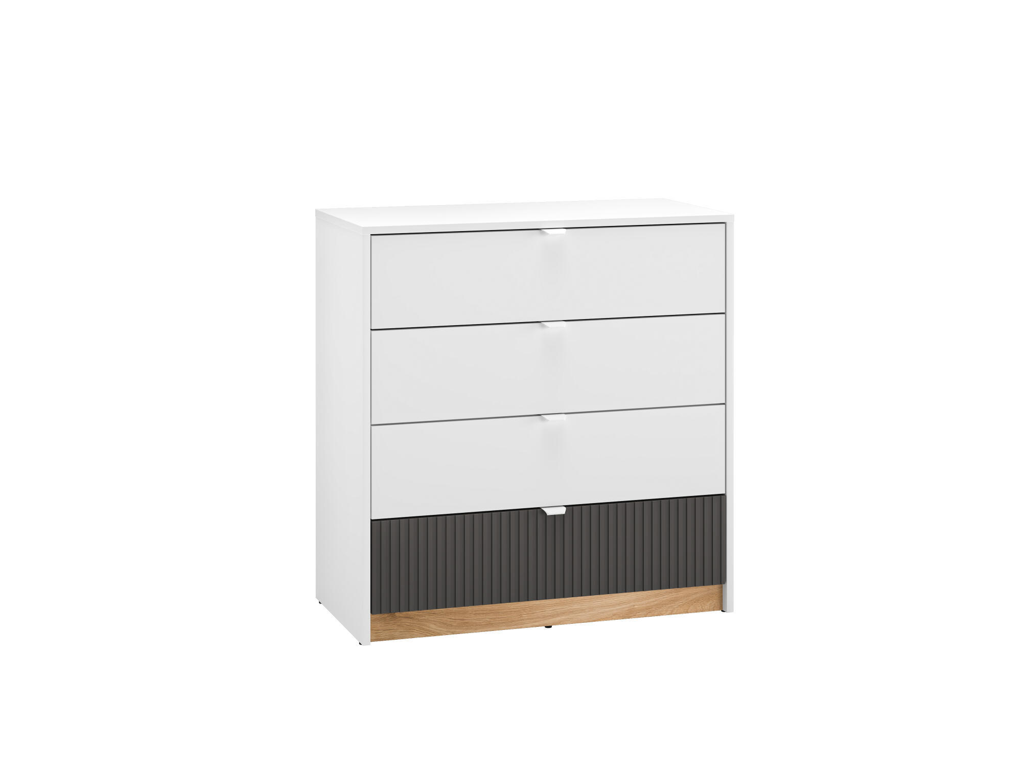 KOMMODE TORINO Weiß 82x40x86 cm - Weiß, Holzwerkstoff (82/86/40cm) - FURNLUX