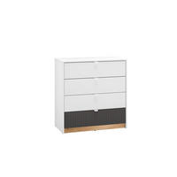 KOMMODE TORINO Weiß 82x40x86 cm - Weiß, Holzwerkstoff (82/86/40cm) - FURNLUX