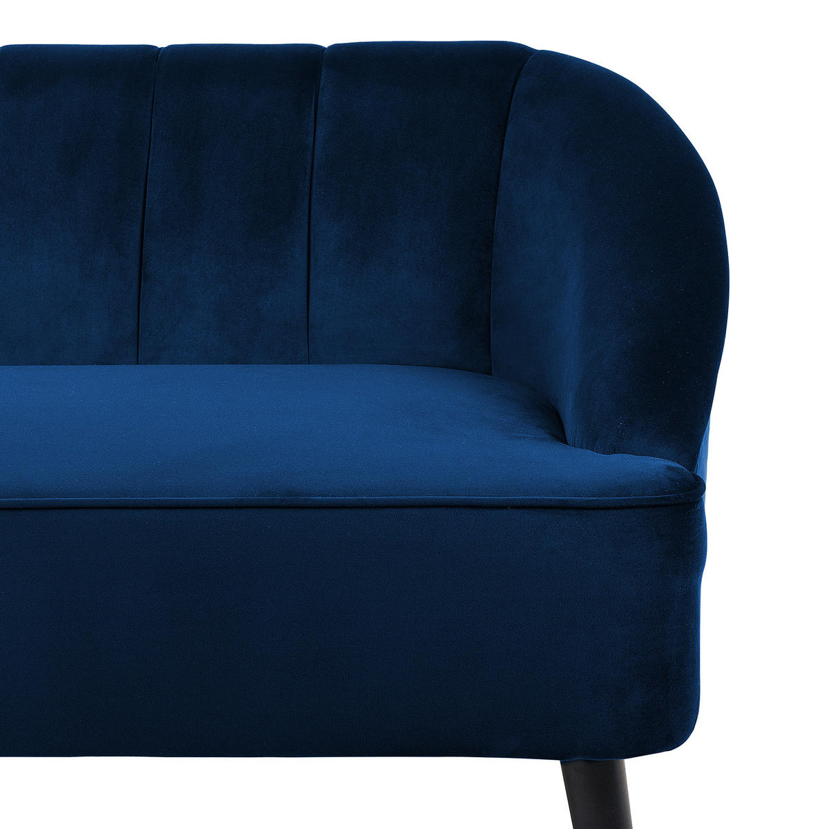 3-SITZER-SOFA Samtstoff Kobaltblau Alsvag - Hellblau, Textil (191/73/73cm) - Beliani