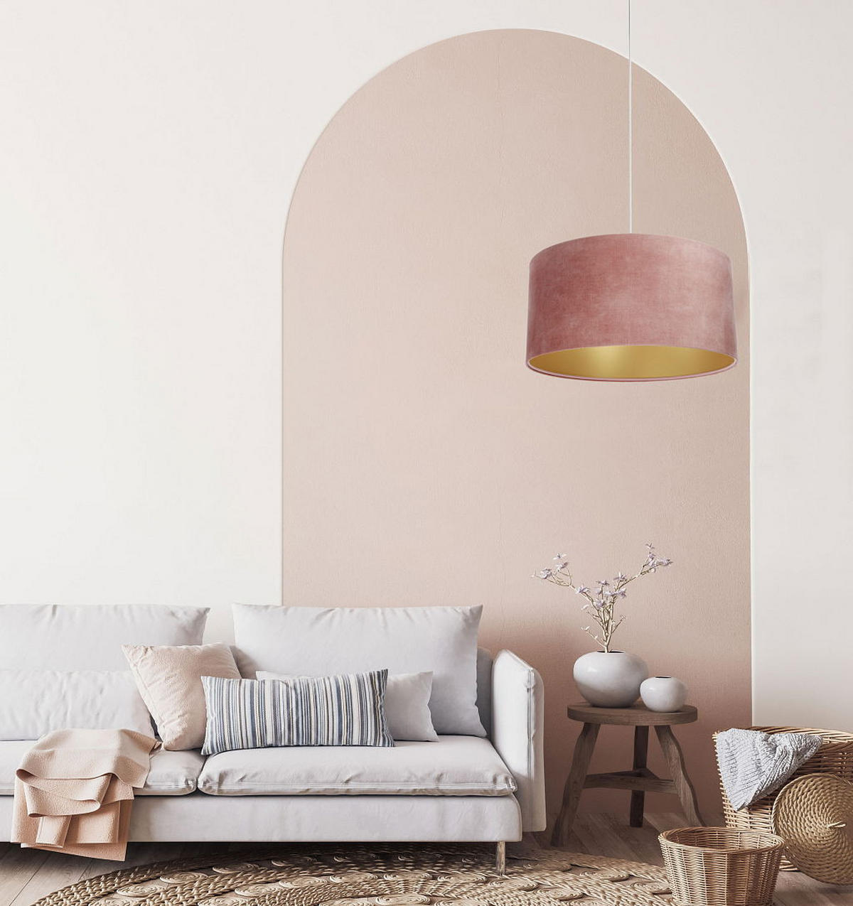 HÄNGELEUCHTE Gold 50/25 cm - Pink/Goldfarben, Kunststoff (50/0.6/25cm) - ONZENO