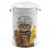 WÄSCHEKORB Shower Cat - Braun, Textil (37/55/55cm) - Sanilo