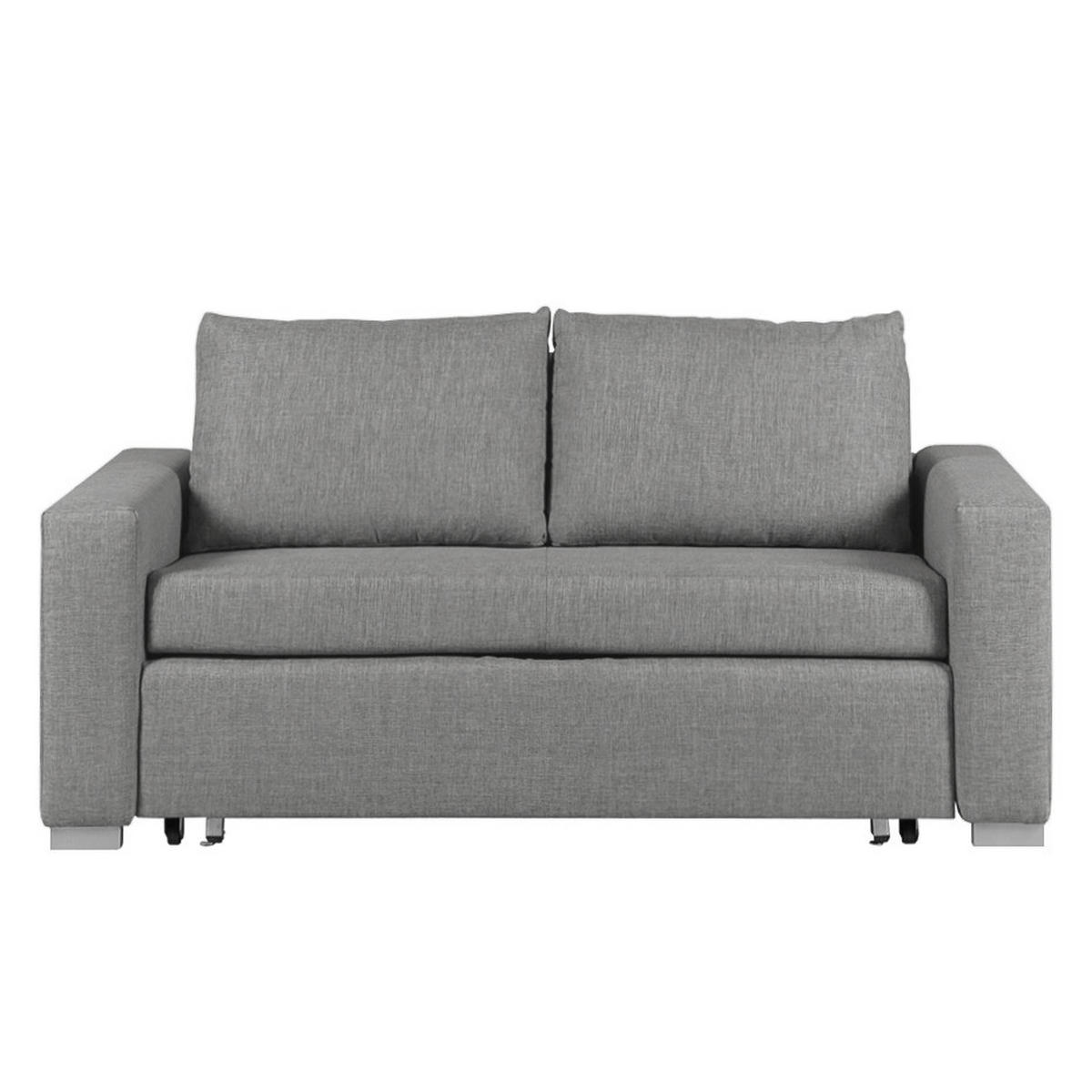 SCHLAFSOFA - Silberfarben/Grau, Textil (173/90/90cm) - home24