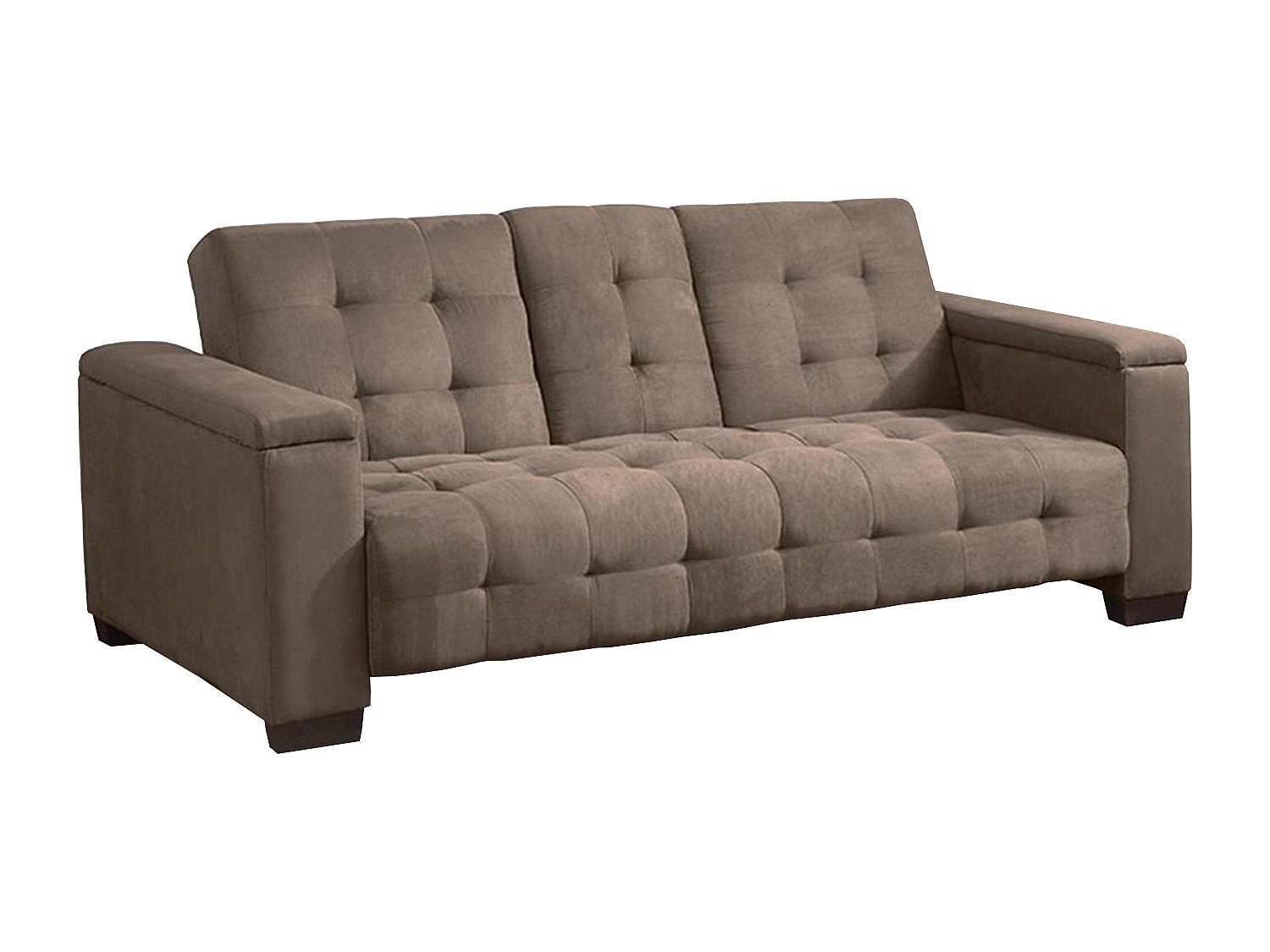 SCHLAFSOFA - 3 Personen - Stoff, Stoff - Braun - - Braun, Textil (218/88/94cm) - Vente-Unique