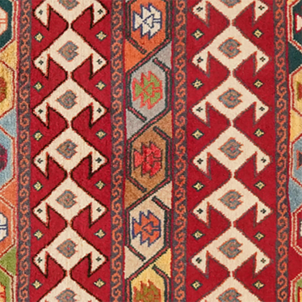 TEPPICH Gashgai Mehrfarbig 65/63 cm Schurwolle - Multicolor, Textil (63/65cm) - Looma