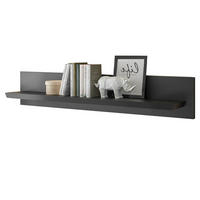 WANDBOARD schwarz matt, Wandregal 140 cm - Schwarz, Holzwerkstoff/Metall (140/45/22cm) - Furn.Design