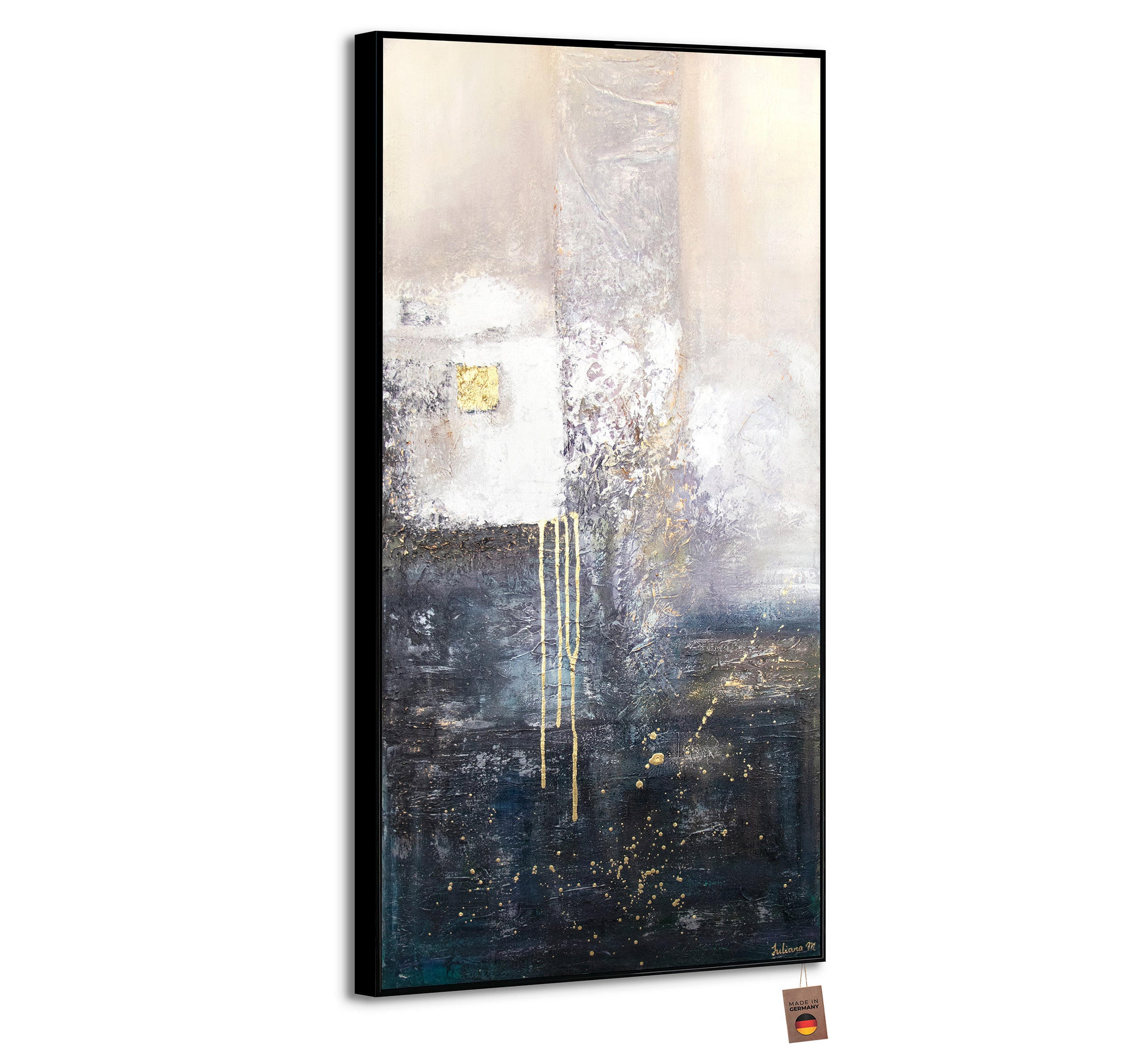 GEMÄLDE Fragmente Schattenfugenrahmen Schwarz 100x50 cm - Schwarz, Holz (100/50cm) - YS-art gallery