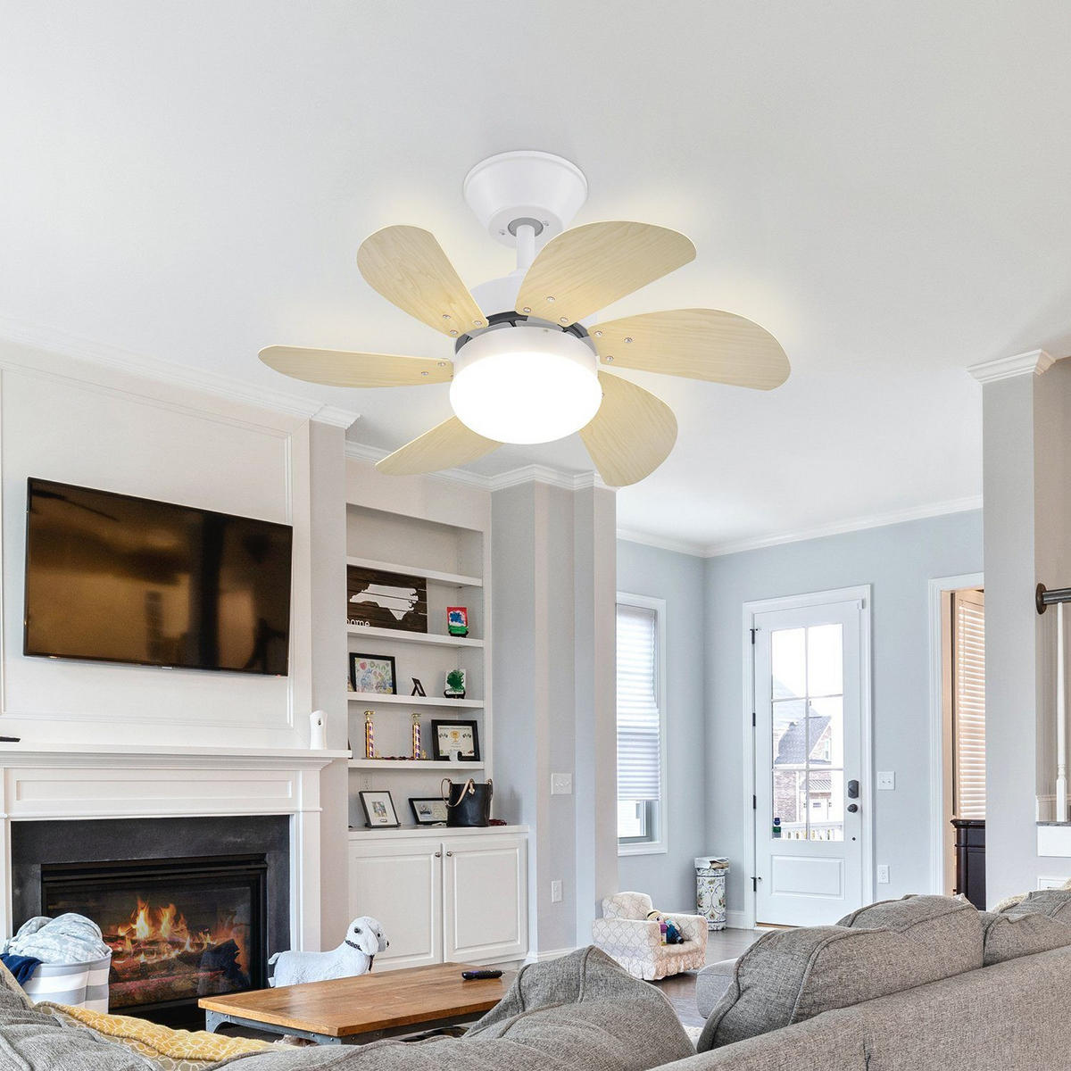 DECKENVENTILATOR Energie II 75/75/43cm - Eschefarben, Metall (75/75/43cm) - Nettlife