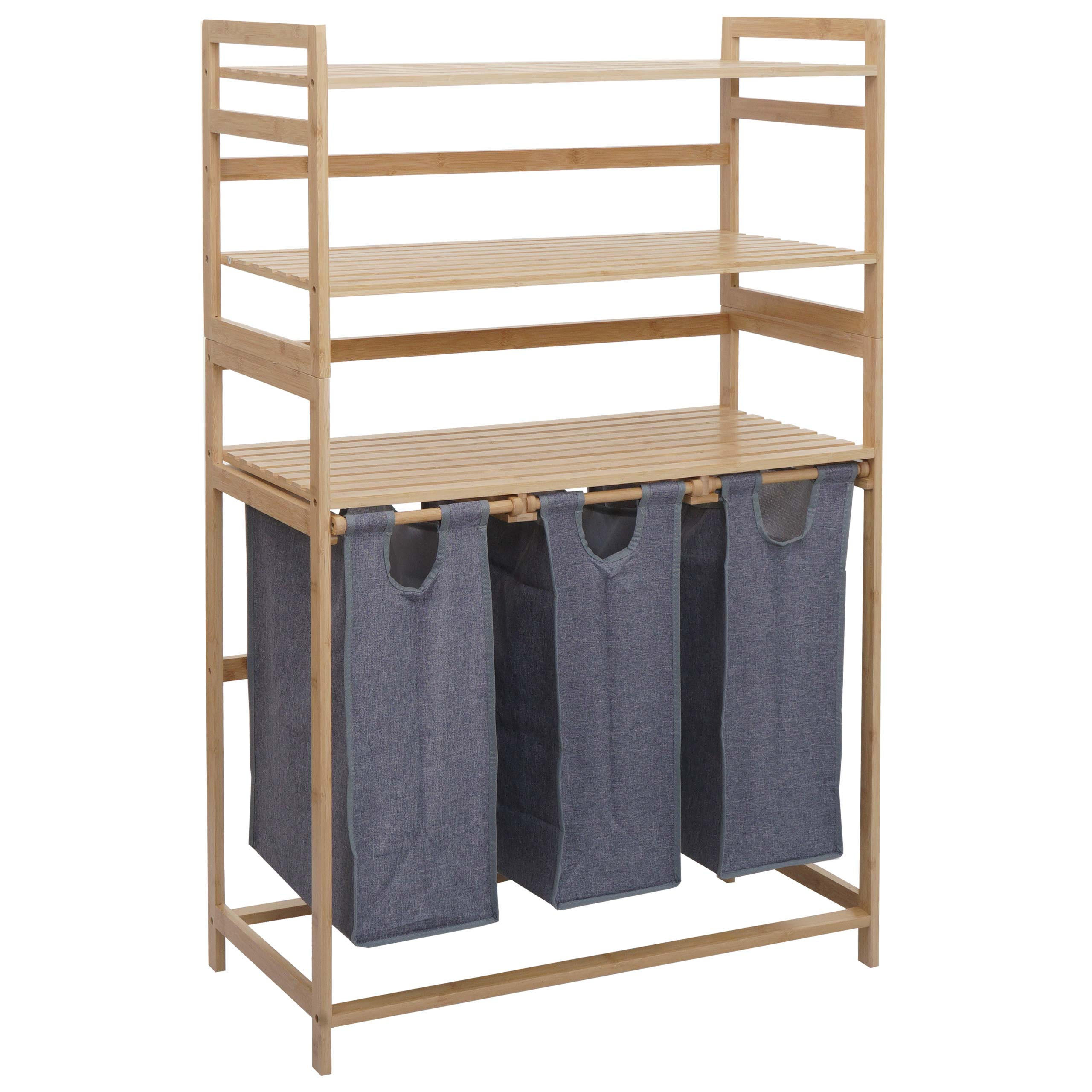 WÄSCHESAMMLER Braun, Grau - Braun/Grau, Holz (80/125/40cm) - MCW