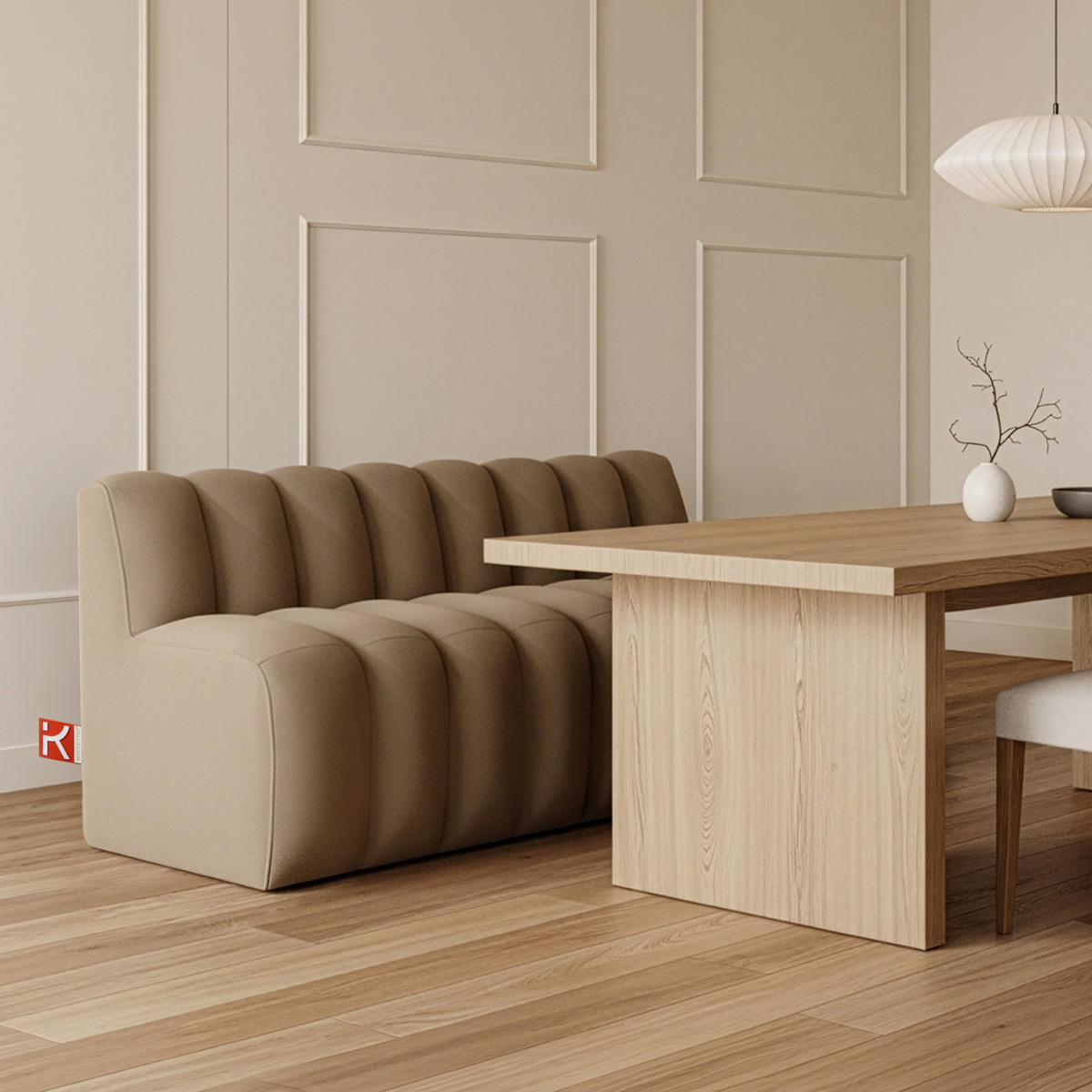 ESSZIMMERBANK CORDA, Beige - Beige, Holz/Holzwerkstoff (163/78/71cm) - KONSIMO®