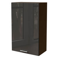 KÜCHENHÄNGESCHRANK Essen W4/60/1 Graphit Hochglanz / Lava Matt 60 / 32,5 / 96cm - Dunkelgrau/Graphitfarben, Holz/Holzwerkstoff (60/96/32.5cm) - Feldmann-Wohnen