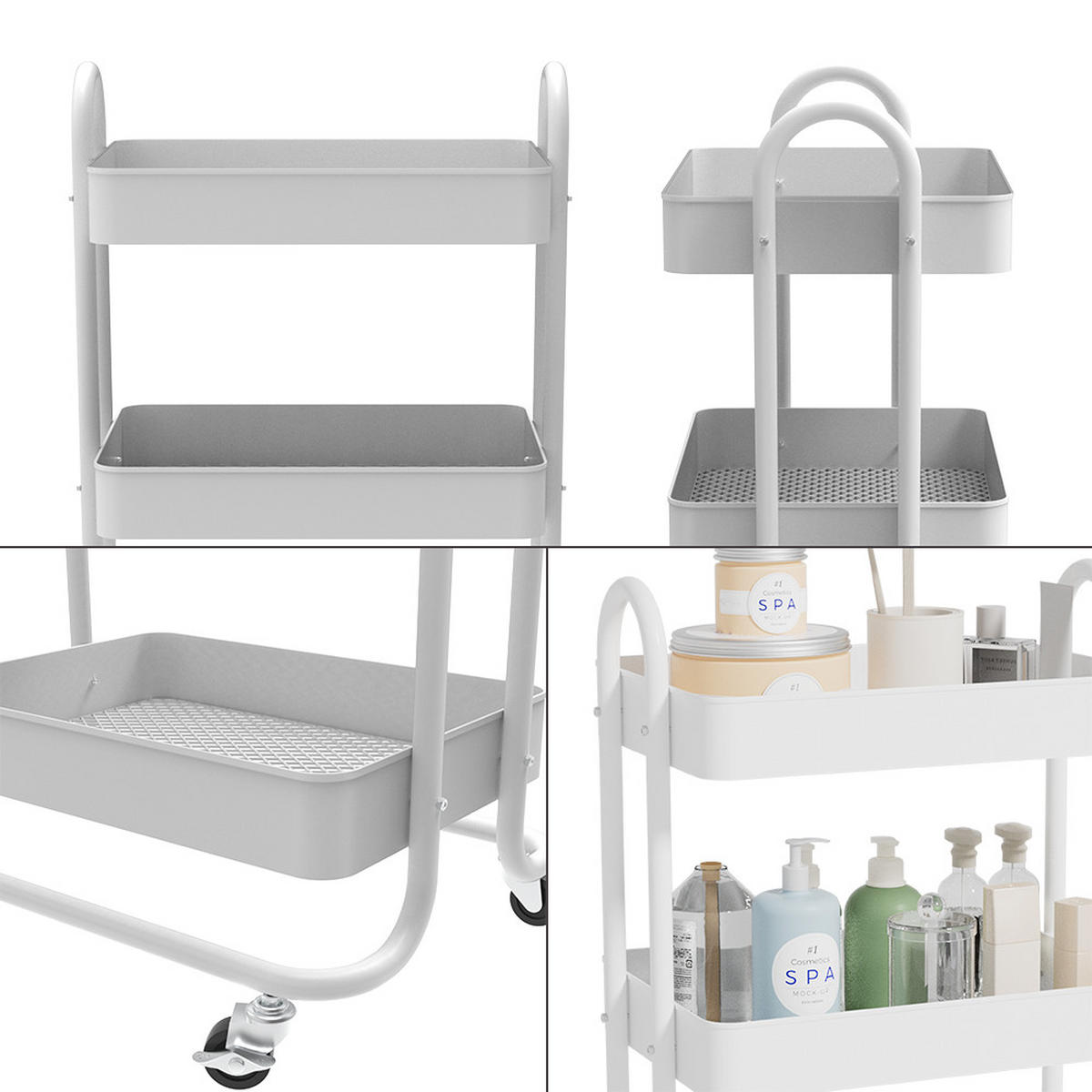 ROLOVACÍ KONTEJNER Tron Bílá - bílá, kov (45.9/78.7/34cm) - Vicco