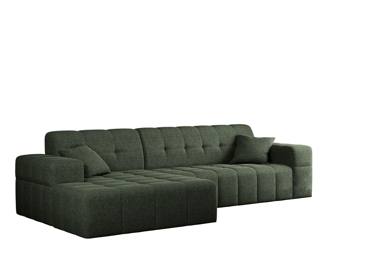 ECKSOFA L-Form NIMES Stoff Verita Dunkelgrun Links - Grün, Holz (168/256cm) - Kaiser Möbel