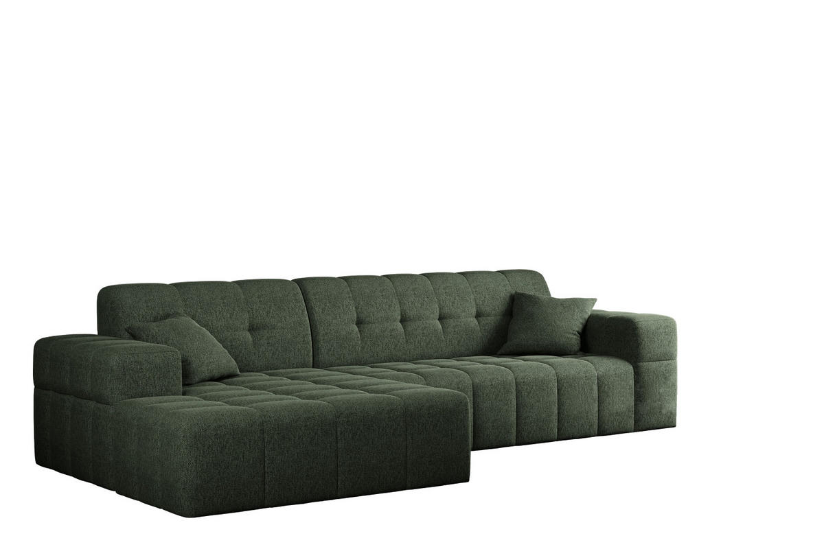 ECKSOFA L-Form NIMES Stoff Verita Dunkelgrun Links - Grün, Holz (168/256cm) - Kaiser Möbel