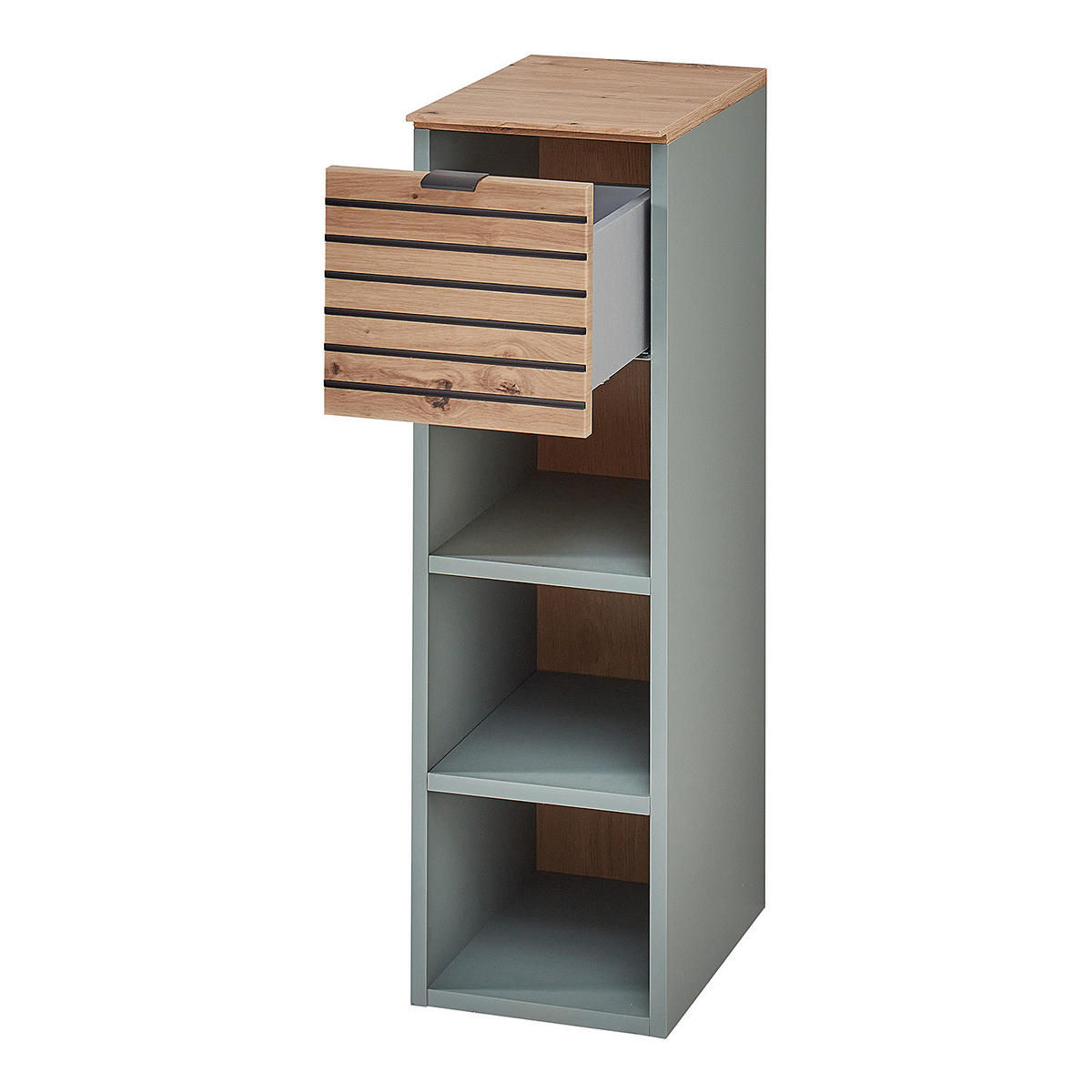 WANDREGAL - Schwarz/Mintgrün, Holzwerkstoff/Metall (25/84/37cm) - home24