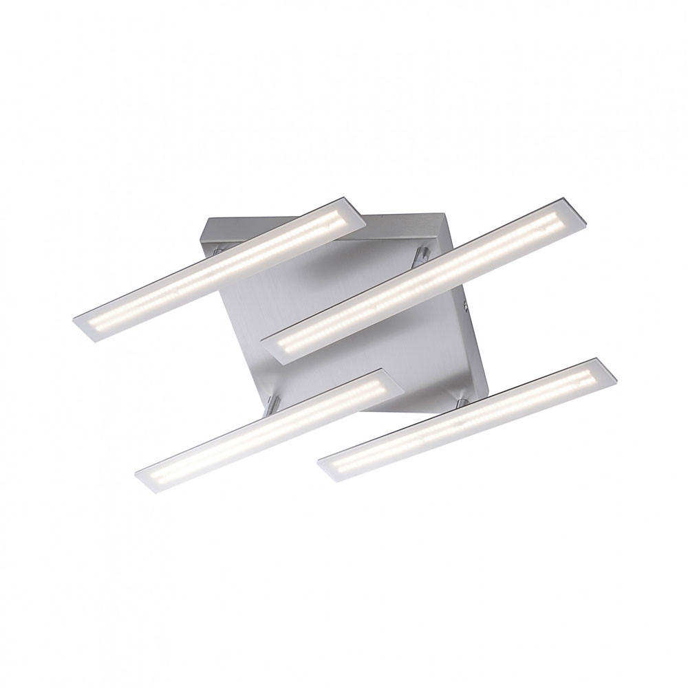 LED DECKENLEUCHTE Metall Silber - Silberfarben, Metall (56.5/56.5/9cm)