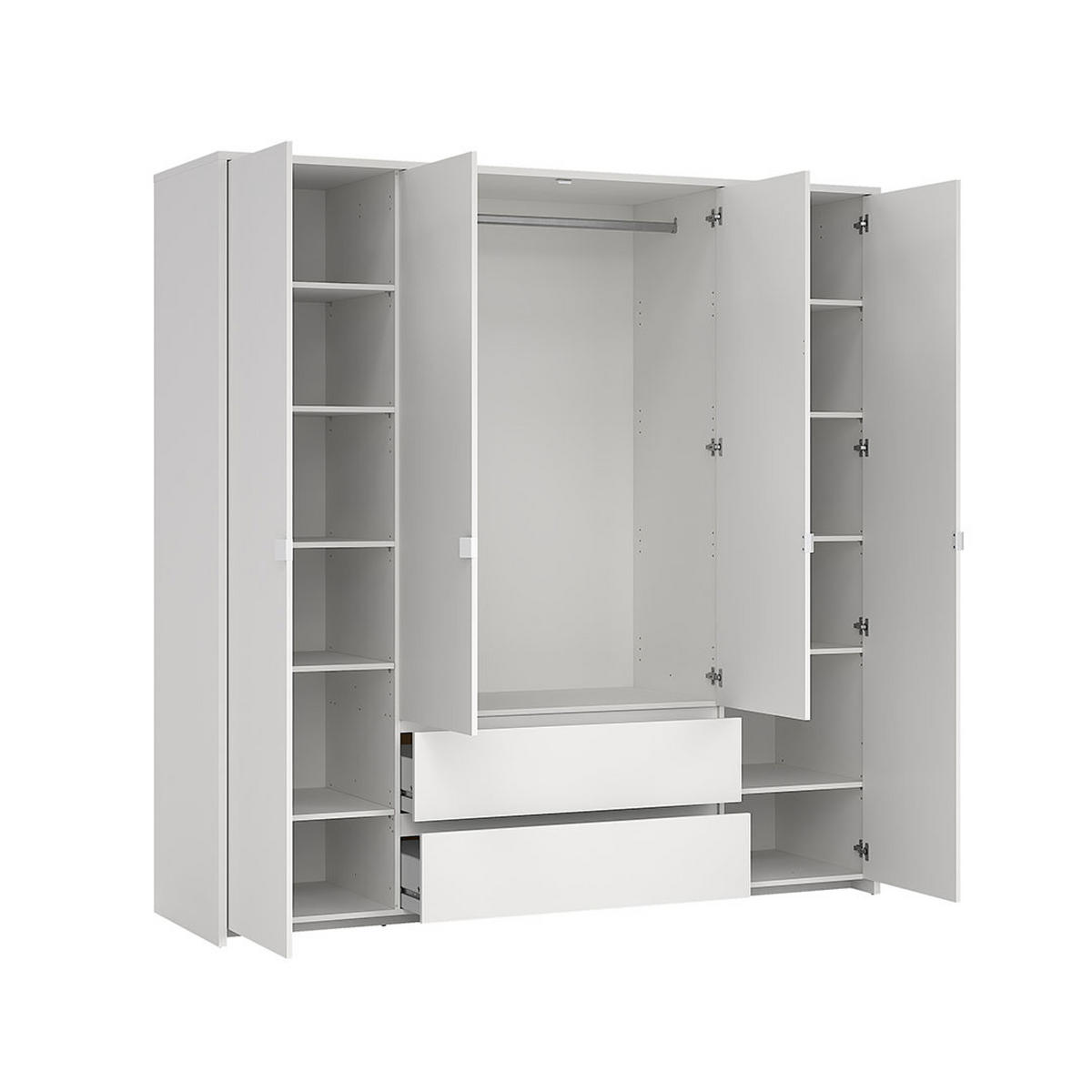 KLEIDERSCHRANK, Next, Weiß, Holzwerkstoff, 197 x 58 x 203 cm - Weiß, Holzwerkstoff (197/203/58cm) - ebuy24