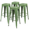 BARHOCKER 4-tlg., Grün - Grün, Metall (43/43cm) - Oviala