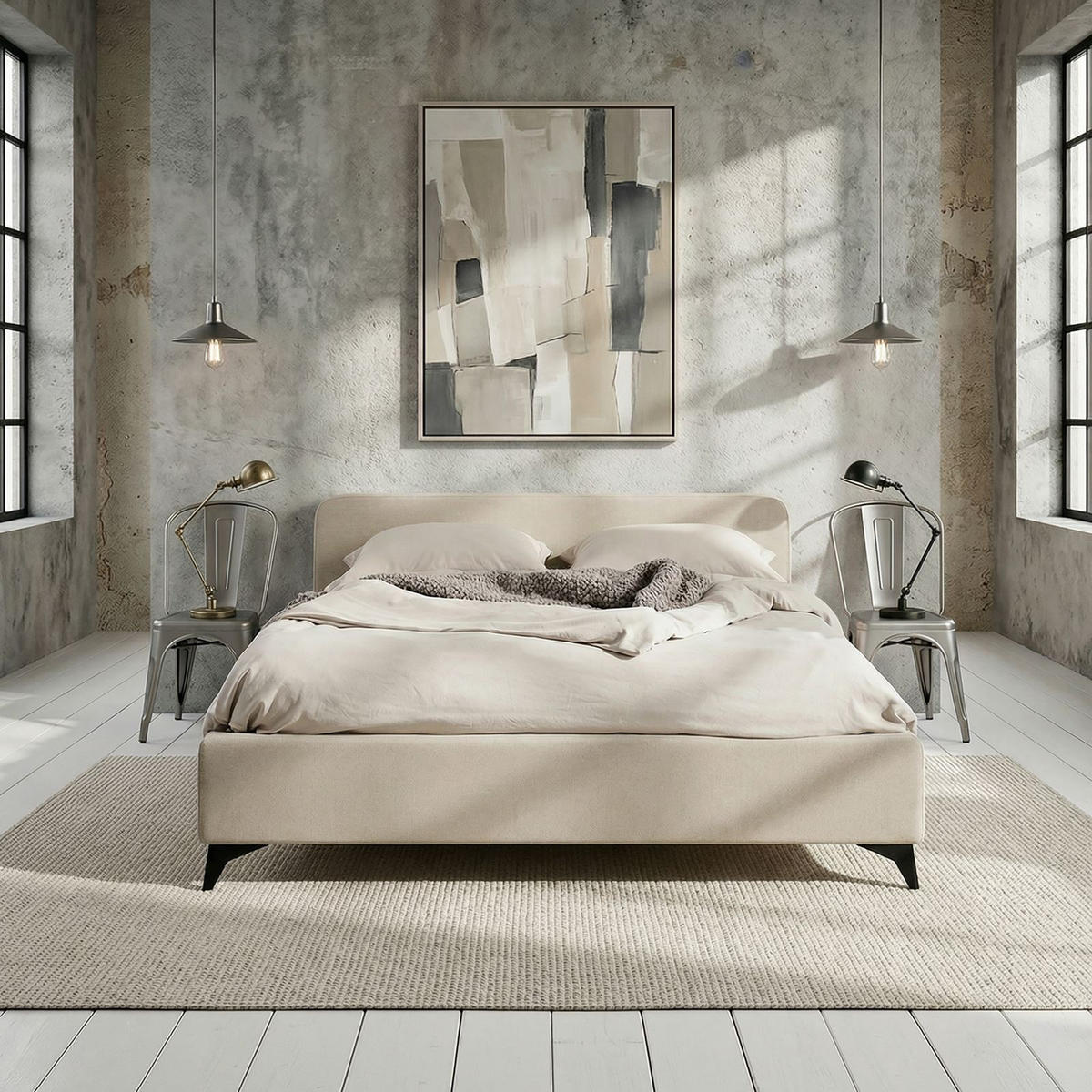 POLSTERBETT VIRETTA 140x200 cm weiß - Weiß, Textil (140/200cm) - IDIMEX