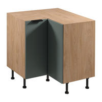 ECKUNTERSCHRANK D90N – Sorento Grün Sonoma Eiche – L-Form, Ecke voll nutzbar – Grün / Sonoma Eiche - Sonoma Eiche/Grün, Holzwerkstoff (84/87/84cm) - ROYAL24_MARKT
