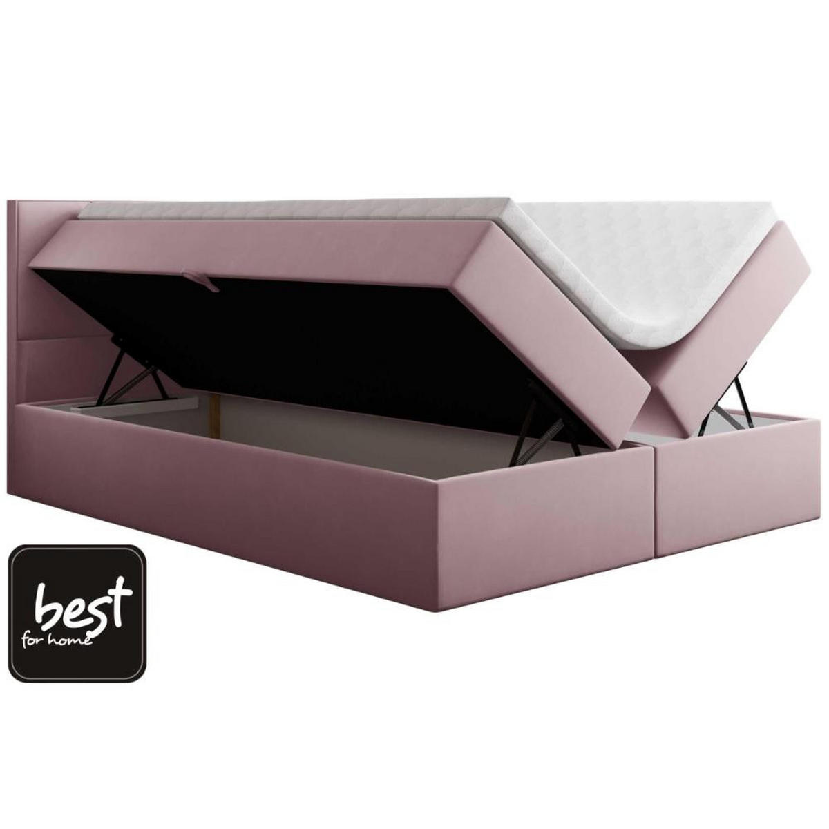 BOXBETT Jubilee Bonellfederkern inkl. Topper - Rosa, Holz/Holzwerkstoff (200/200cm) - Best For Home