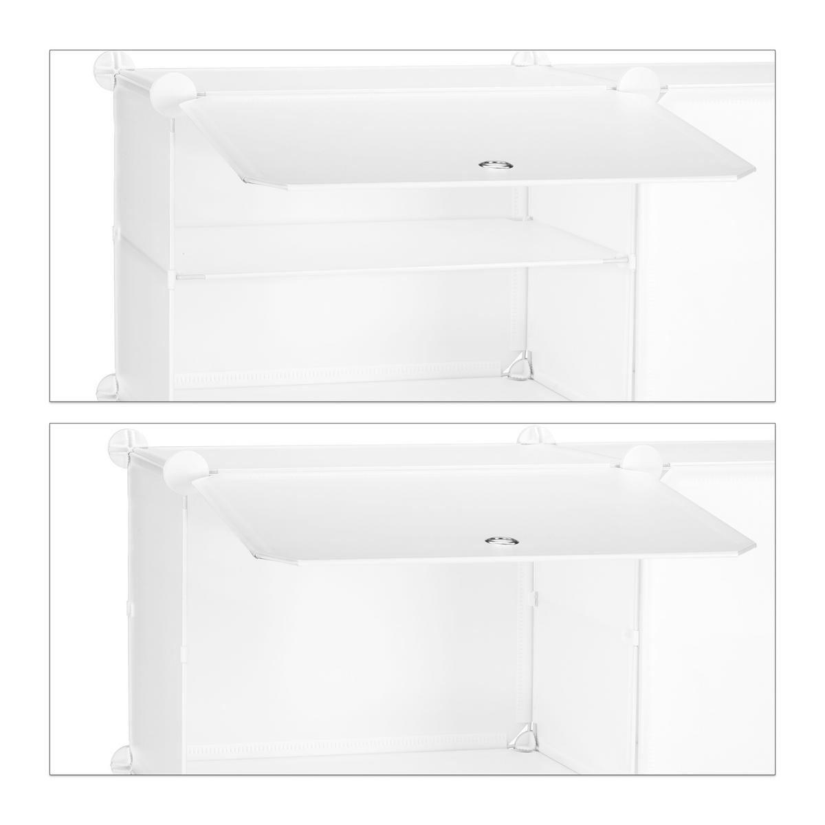 SCHUHSCHRANK - Weiß, Kunststoff/Metall (125/125/32cm) - Relaxdays