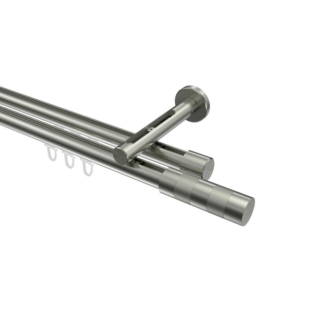 Thumbnail - Interdeco Innenlauf-Gardinenstangen-Set, Edelstahl, Silber, Metall, 260 cm, Wohntextilien, Gardinen & Vorhänge, Gardinen...