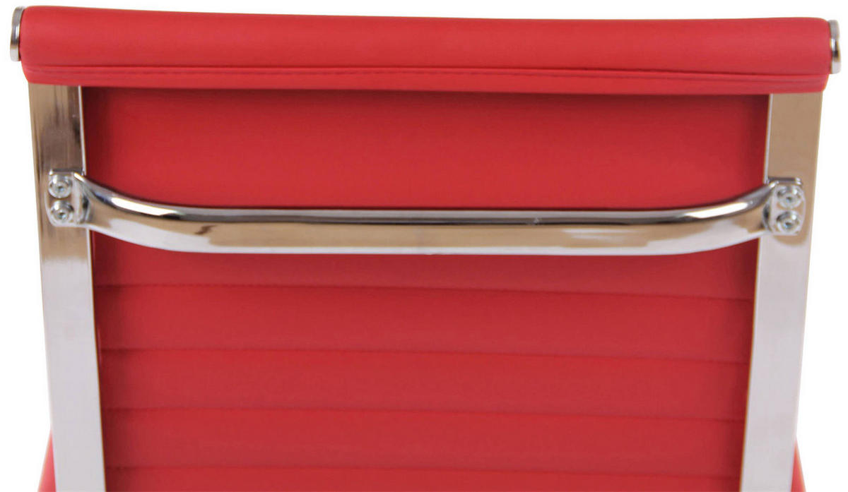 BÜROSTUHL Amadeus, Kunstleder Rot - Rot, Textil/Metall (51/106/63cm) - TPFLiving