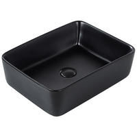 UMYVADLO NA DESKU Černé 49/38 cm Keramika Travesia - černá, keramika (49/14/38cm) - Beliani