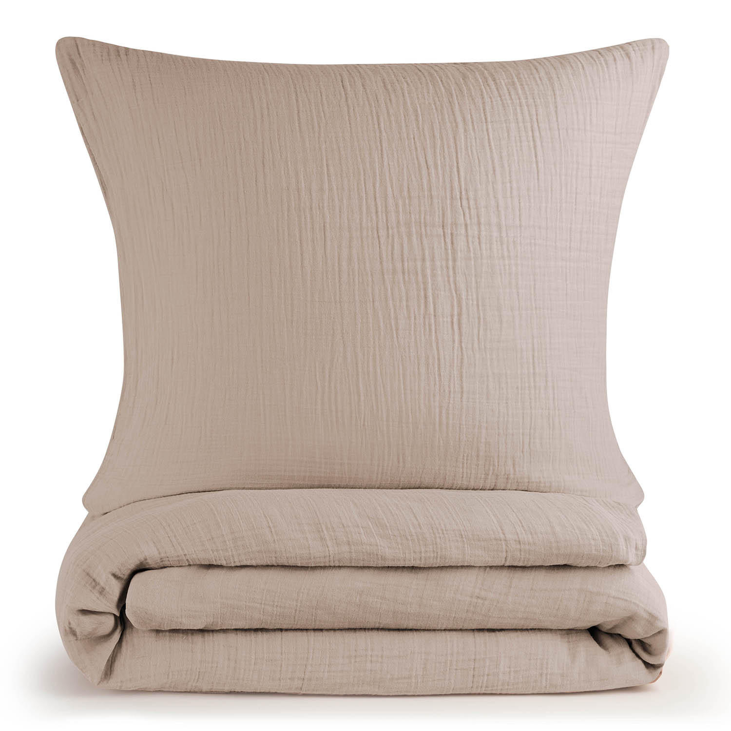 BETTWÄSCHE Musselin, 100% Baumwolle, 135/200 cm & 40/80 cm - Taupe, Textil (135/200cm) - Blumtal