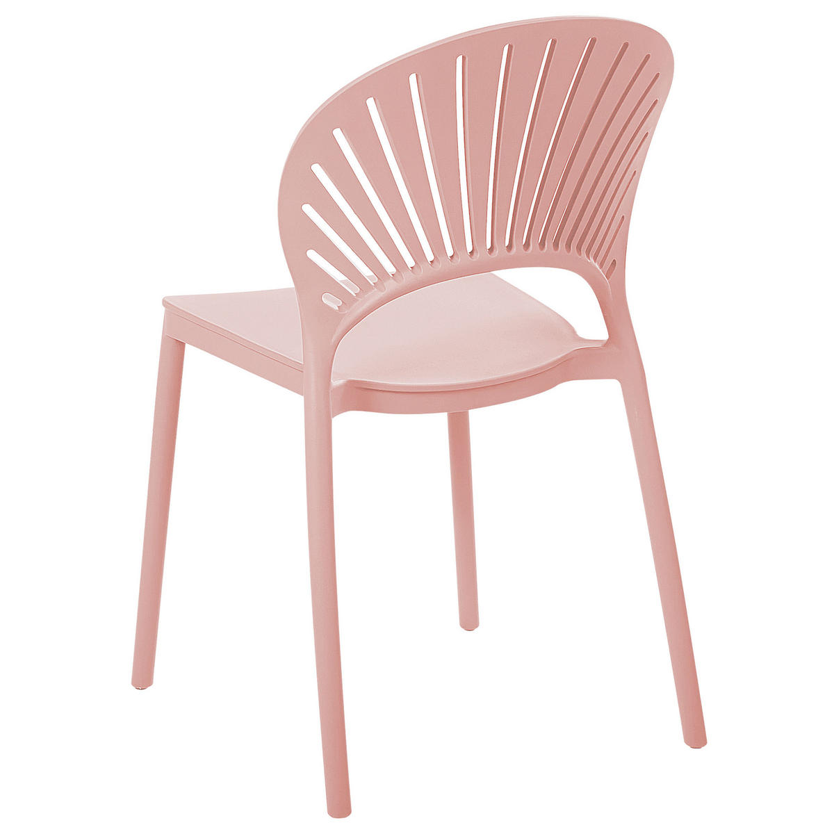 GARTENSTÜHLE 4er-Set Kunststoff rosa Ostia - Pink, Kunststoff (46/83/51cm) - Beliani