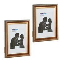 2XBILDERRAHMEN - Goldfarben, Glas/Kunststoff (26.5/36.5/2cm) - Relaxdays