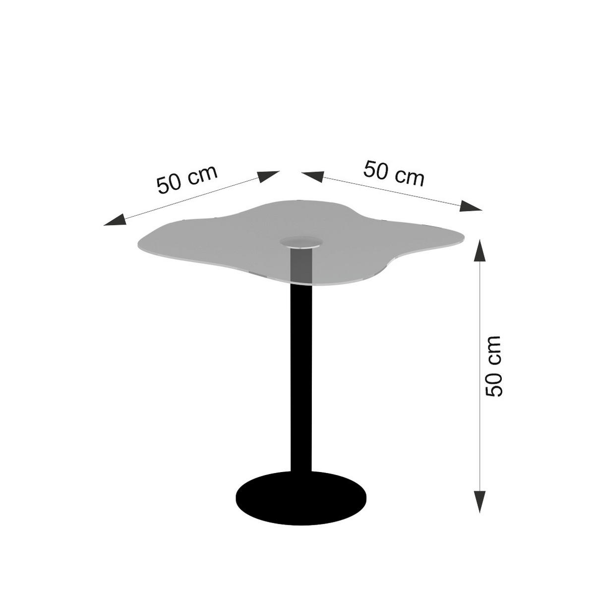 BEISTELLTISCH Royale mit Schwarzfuß und Glasplatte - Schwarz, Holzwerkstoff/Metall (50/50/50cm) - moebel17