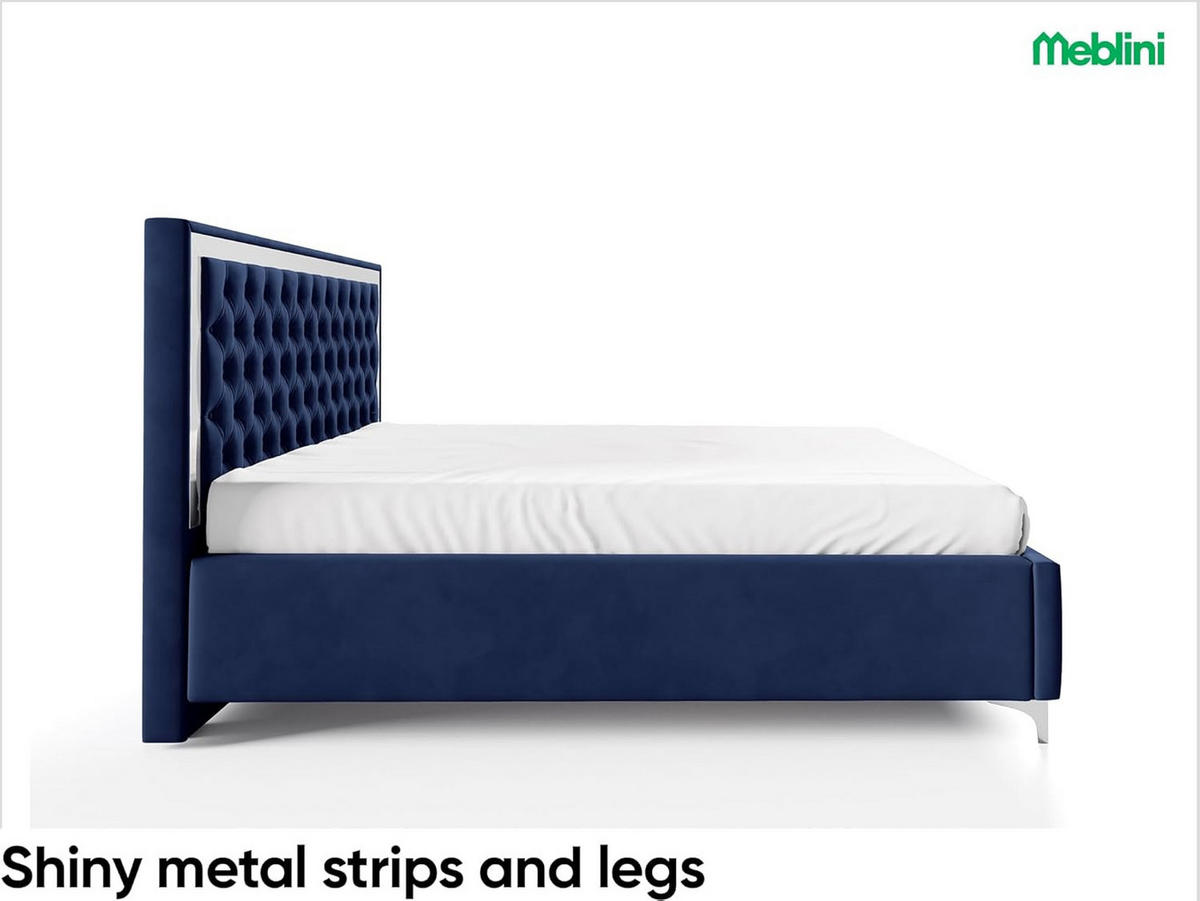POLSTERBETT ARONA - Blau, Textil (120/200cm) - Meblini