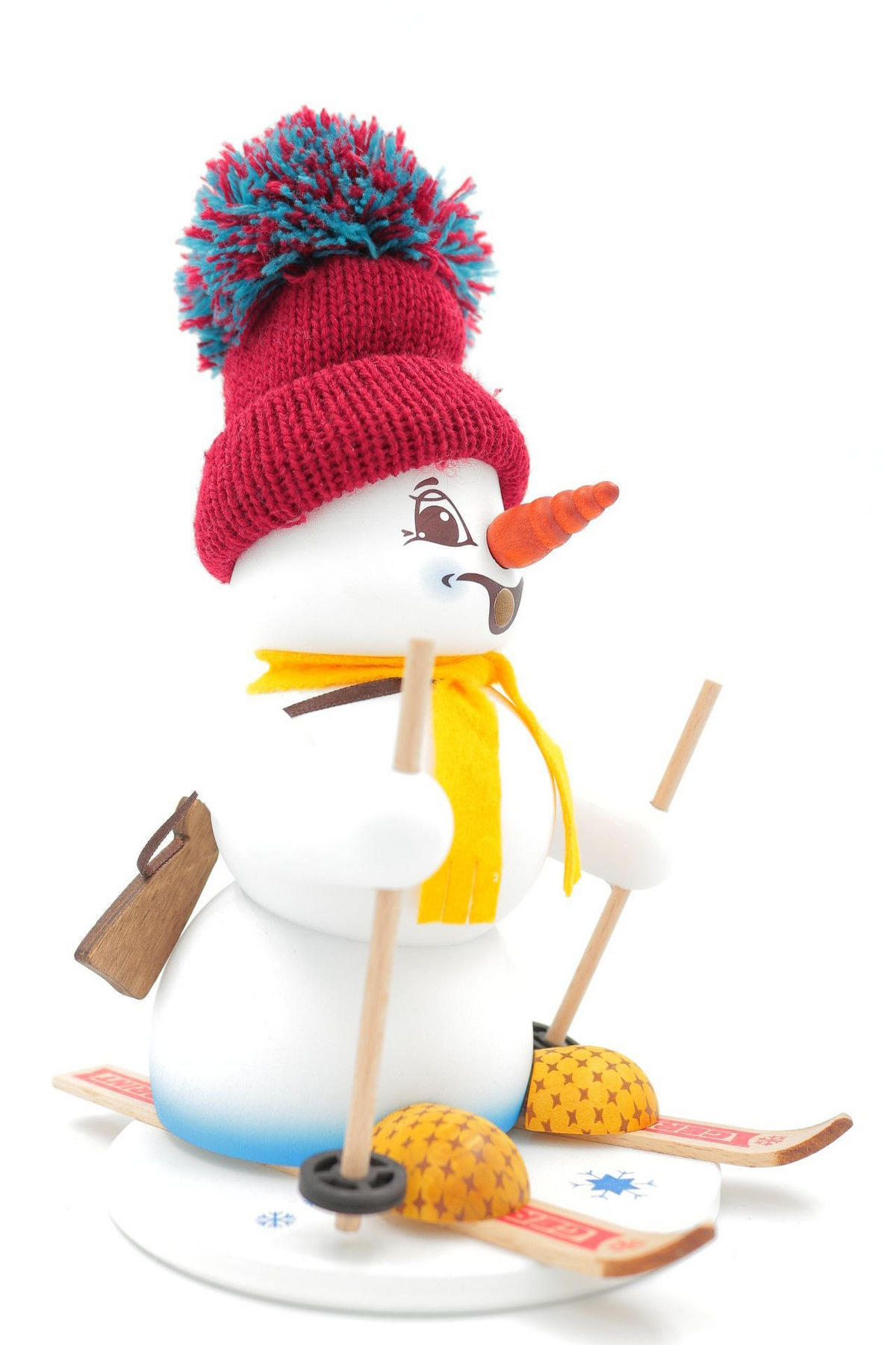 RAUCHFIGUR Schneemann Weiß Biathlon 19 cm - Multicolor, Holz (15/19/0.1cm)