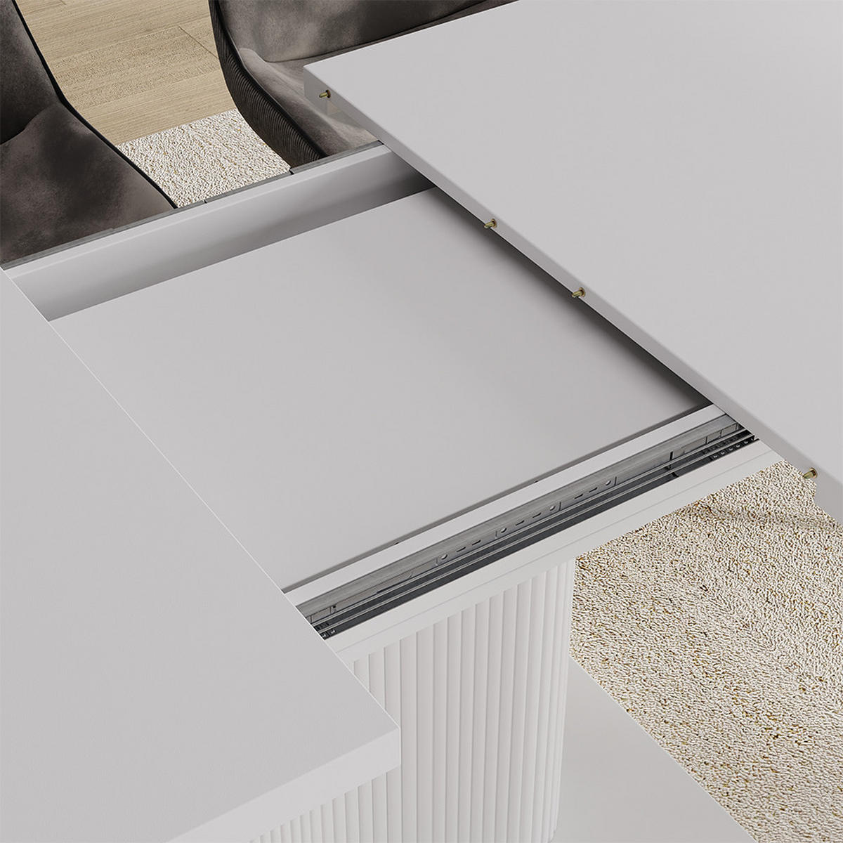 JÍDELNÍ STŮL Fenaro Bílá/bílá - bílá, kompozitní dřevo (80/120/77.4cm) - Vicco