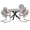 GARTENMÖBEL-SET 4-Sitzer Grau Maletto/Cosoleto - Silberfarben/Grau, Metall - Beliani