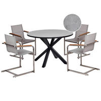 GARTENMÖBEL-SET 4-Sitzer Grau Maletto/Cosoleto - Silberfarben/Grau, Metall - Beliani