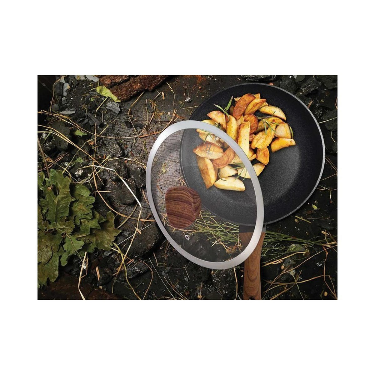 PFANNE Schwarz 24/24/6.5 cm BH1718 - Schwarz, Glas (24cm) - Berlinger Haus