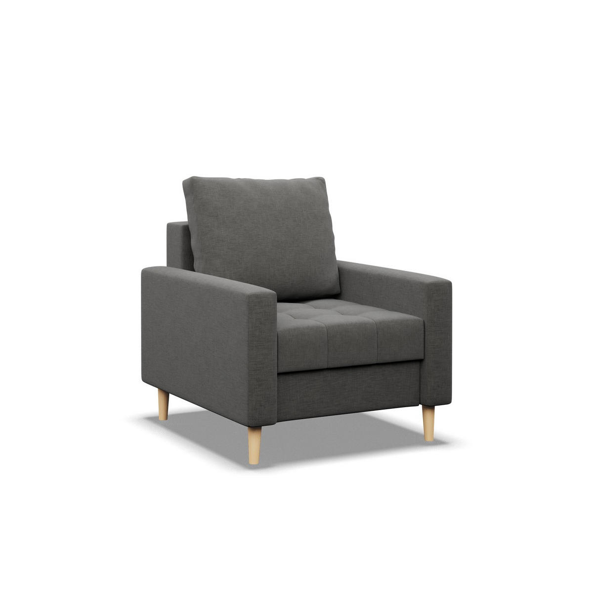 POLSTERSESSEL ELMA, Dunkelgrau - Dunkelgrau, Textil (75/88/92cm) - Mebligo