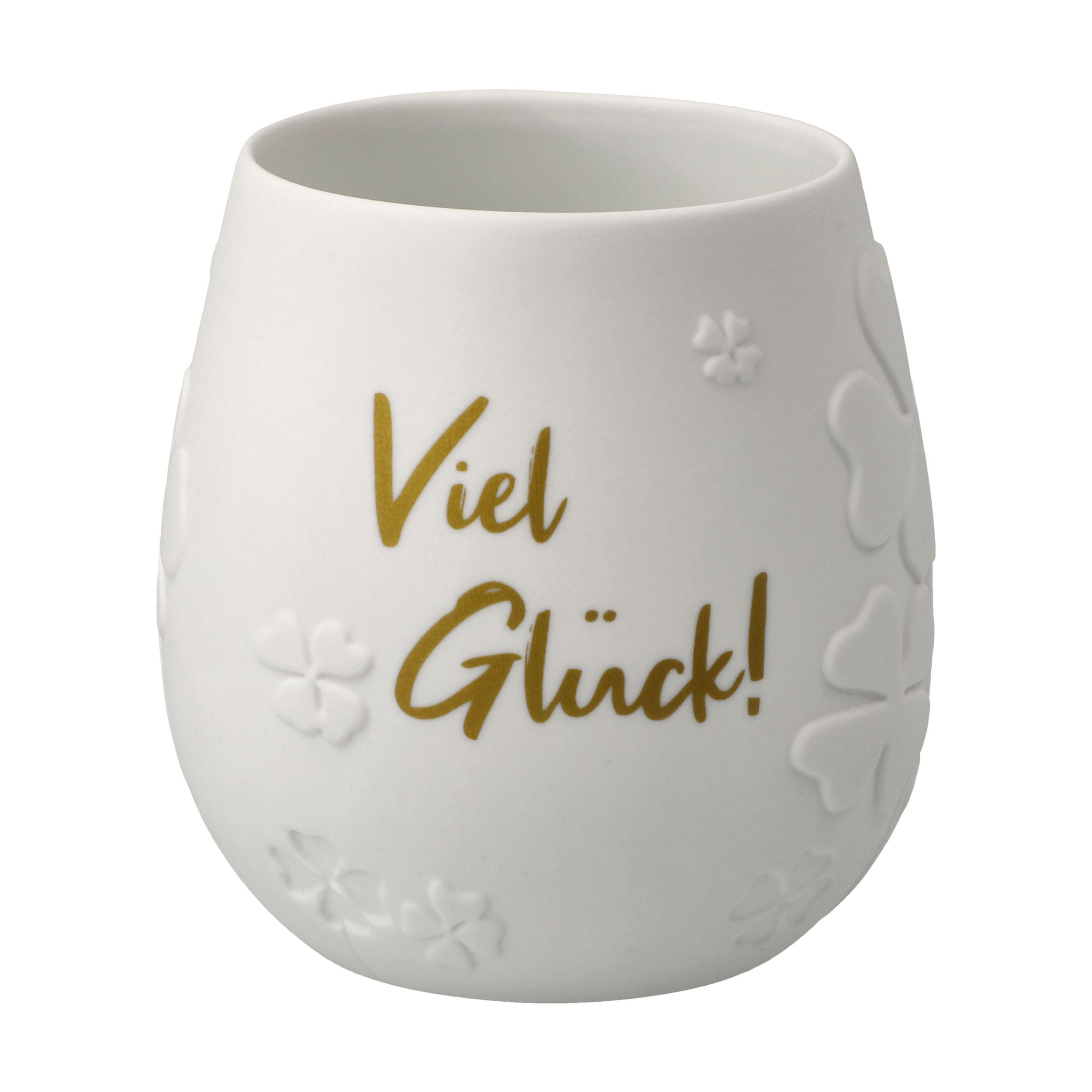 WINDLICHT Viel Glück!, Biskuit-Porzellan, Weiß, 10 cm - Weiß, Keramik (9/10/9cm) - Goebel