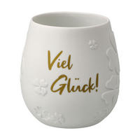 WINDLICHT Viel Glück!, Biskuit-Porzellan, Weiß, 10 cm - Weiß, Keramik (9/10/9cm) - Goebel