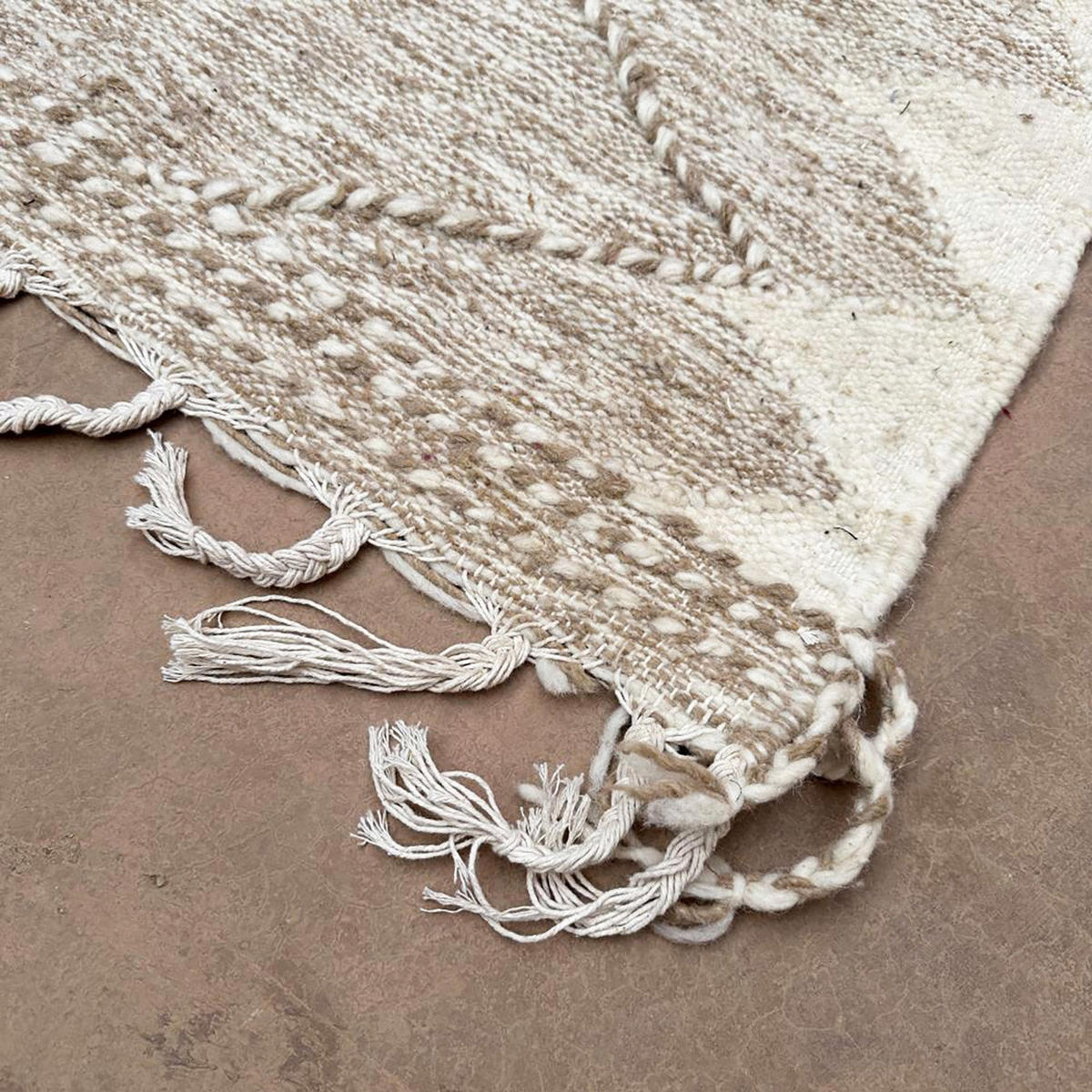 BERBERTEPPICH Kelim Marokko Wolle 200x 300 cm - Beige, Naturmaterialien (200/300cm) - AFK Living