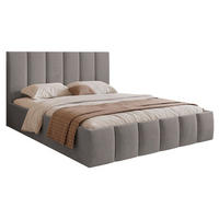POLSTERBETT Sarafino Hellgrau Samt 160x200 cm - Hellgrau, Textil (160/200cm) - Selsey