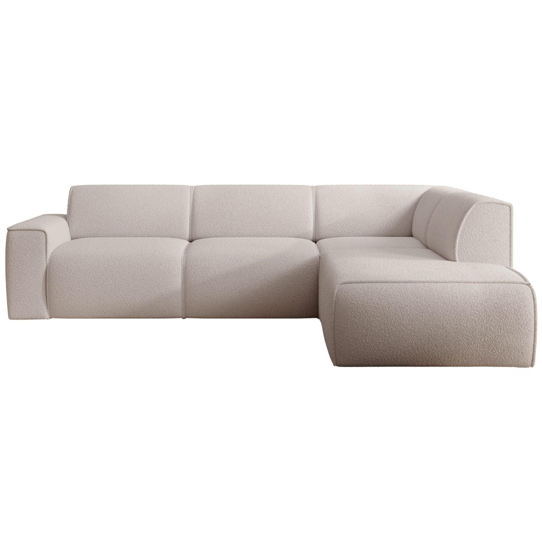 ECKSOFA Bouvi Hellbeige rechts - Ecru/Schwarz, Kunststoff/Textil (220/292cm) - Selsey